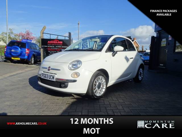 Fiat 500 1.2 Lounge 2dr [Start Stop] ideal first car Convertible Petrol White