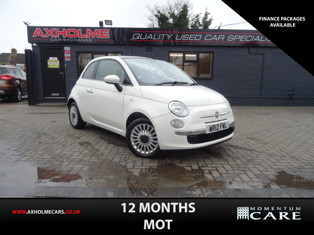 Fiat 500 1.2 Lounge 3dr [Start Stop] ideal 1st car Hatchback Petrol White